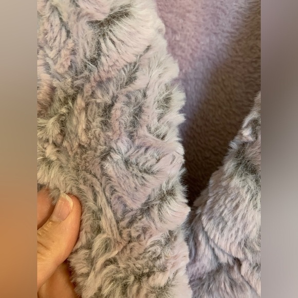 Carole Hockman robe luxurious wrap mauve faux fur size medium patch pockets NWOT - Picture 6 of 16